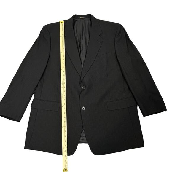 Hart Schaffner Marx Jacket Mens Size 46R Black PinStripe 2 Buttons Business - Picture 6 of 9